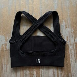 Ribbed open back sports bra